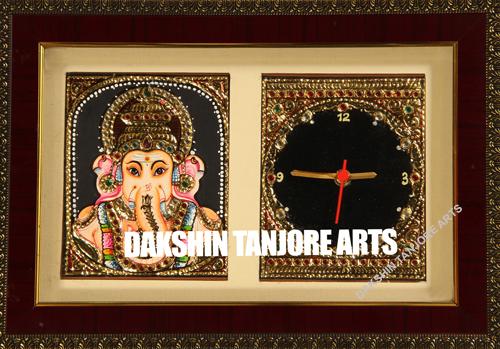 Wall Clock Ganesha Painting
